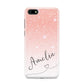 Personalised Pink Glitter Fade with Black Text Huawei Y5 Prime 2018 Phone Case