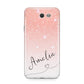 Personalised Pink Glitter Fade with Black Text Samsung Galaxy J7 2017 Case