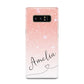 Personalised Pink Glitter Fade with Black Text Samsung Galaxy Note 8 Case