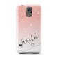 Personalised Pink Glitter Fade with Black Text Samsung Galaxy S5 Case