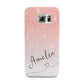 Personalised Pink Glitter Fade with Black Text Samsung Galaxy S6 Edge Case