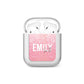 Personalised Pink Glitter White Name AirPods Case