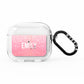 Personalised Pink Glitter White Name AirPods Clear Case 3rd Gen
