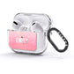 Personalised Pink Glitter White Name AirPods Glitter Case 3rd Gen Side Image