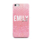 Personalised Pink Glitter White Name Apple iPhone 5c Case