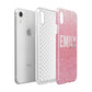 Personalised Pink Glitter White Name Apple iPhone XR White 3D Tough Case Expanded view