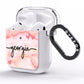 Personalised Pink Gold Agate Handwriting Text AirPods Clear Case Side Image