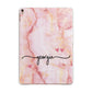 Personalised Pink Gold Agate Handwriting Text Apple iPad Rose Gold Case
