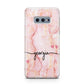 Personalised Pink Gold Agate Handwriting Text Samsung Galaxy S10E Case