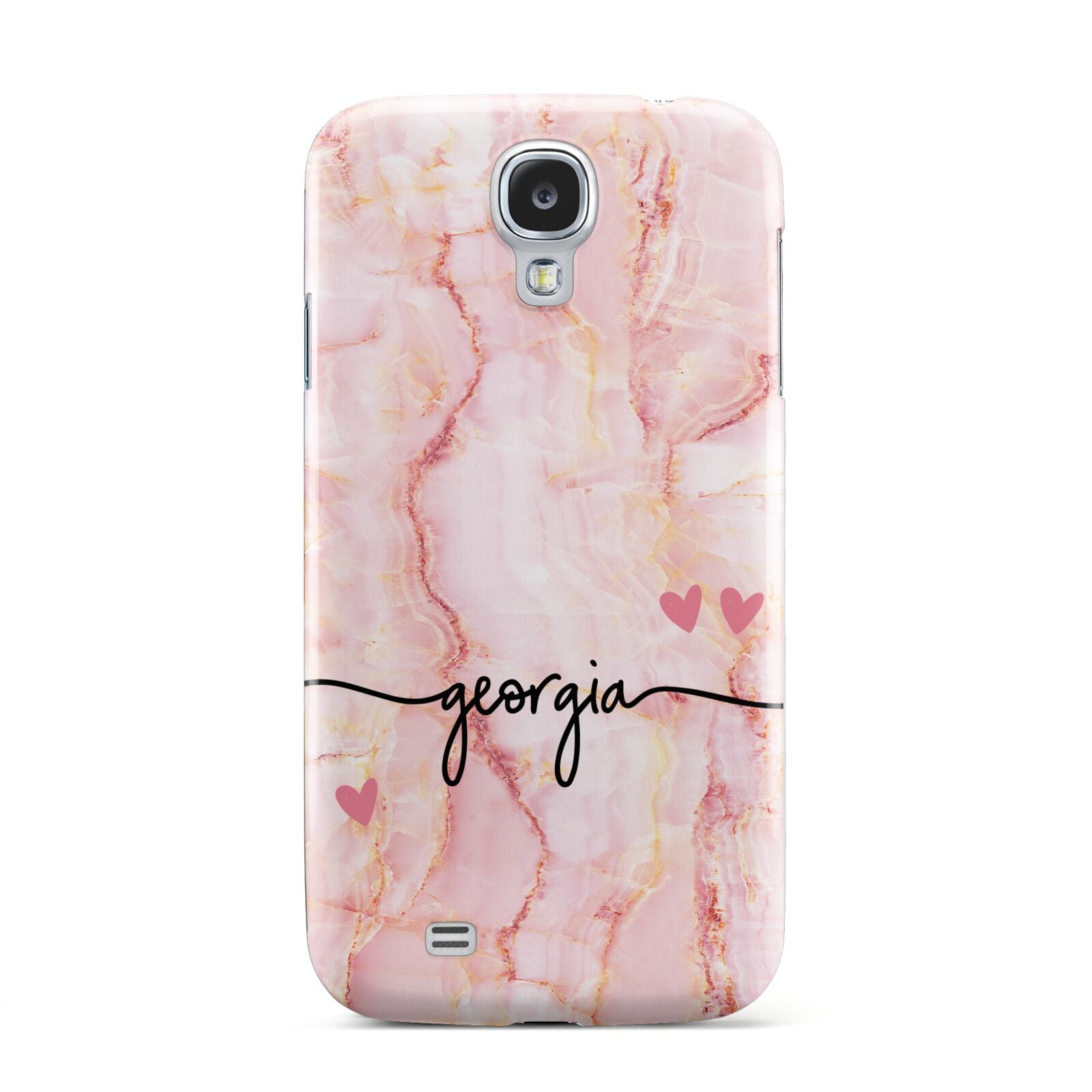 Personalised Pink Gold Agate Handwriting Text Samsung Galaxy S4 Case