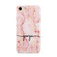Personalised Pink Gold Agate Handwriting Text iPhone 8 3D Tough Case on Gold Phone