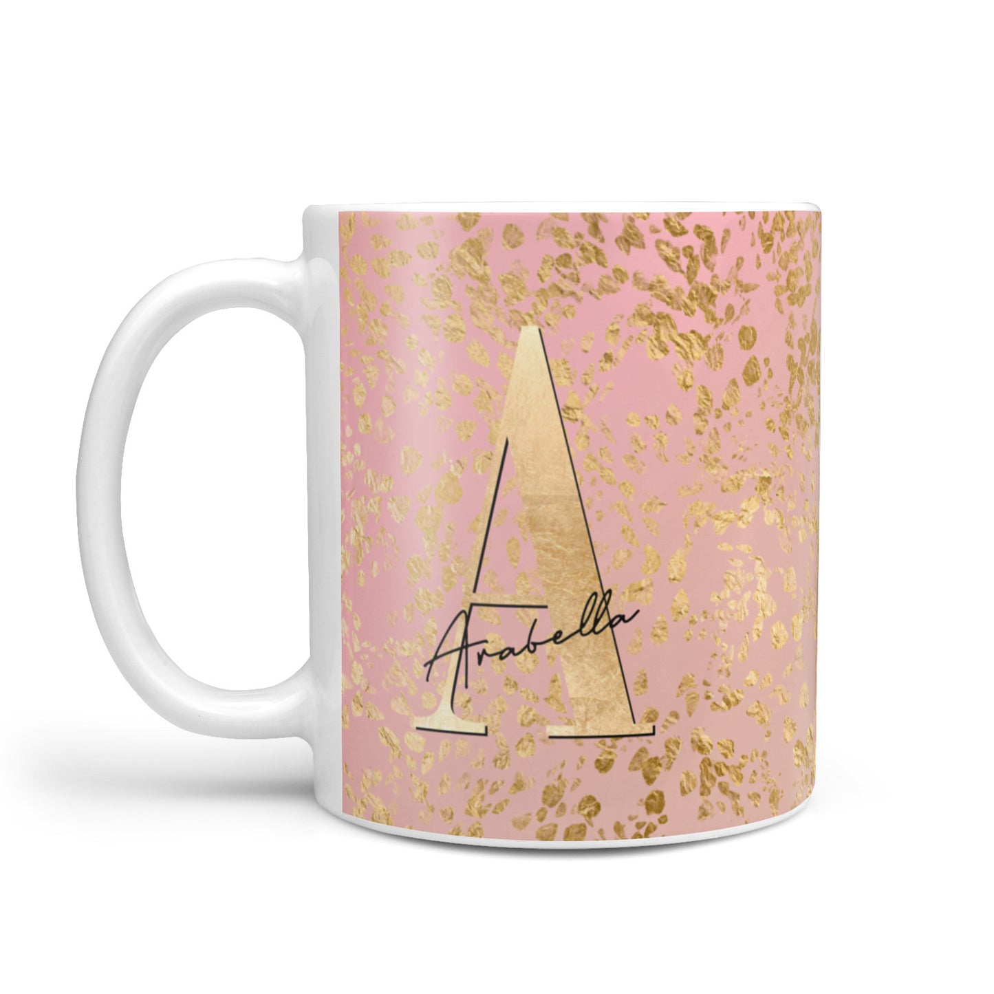Personalised Pink Gold Cheetah 10oz Mug Alternative Image 1