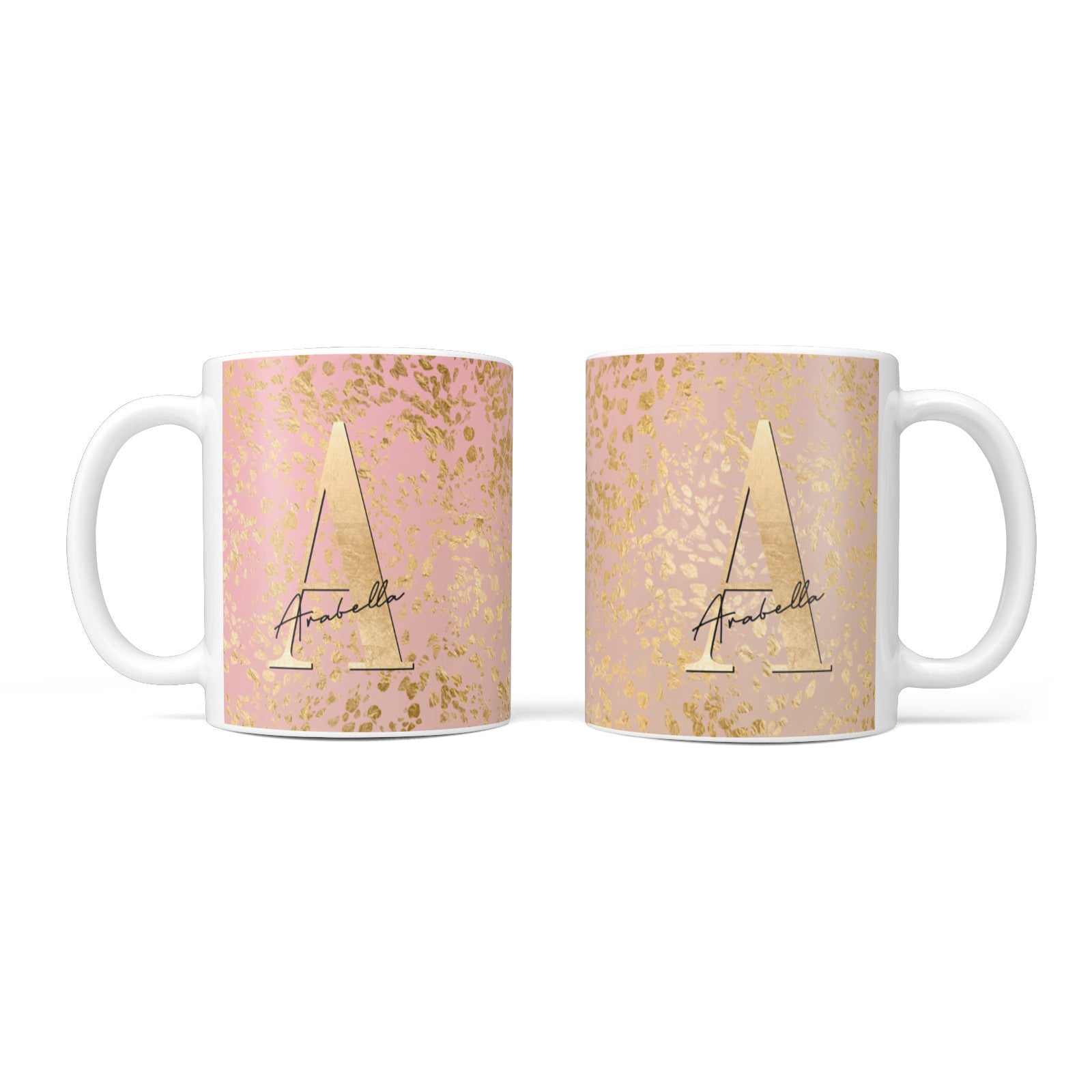 Personalised Pink Gold Cheetah 10oz Mug Alternative Image 3