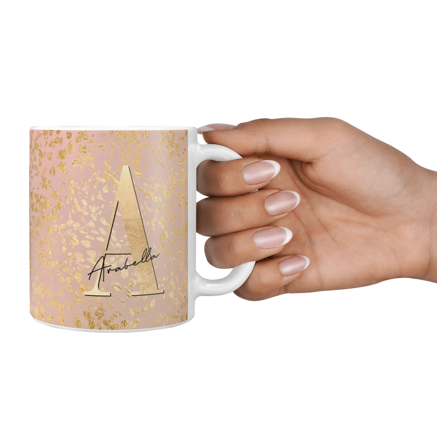 Personalised Pink Gold Cheetah 10oz Mug Alternative Image 4