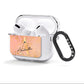 Personalised Pink Gold Cheetah AirPods Clear Case 3rd Gen Side Image