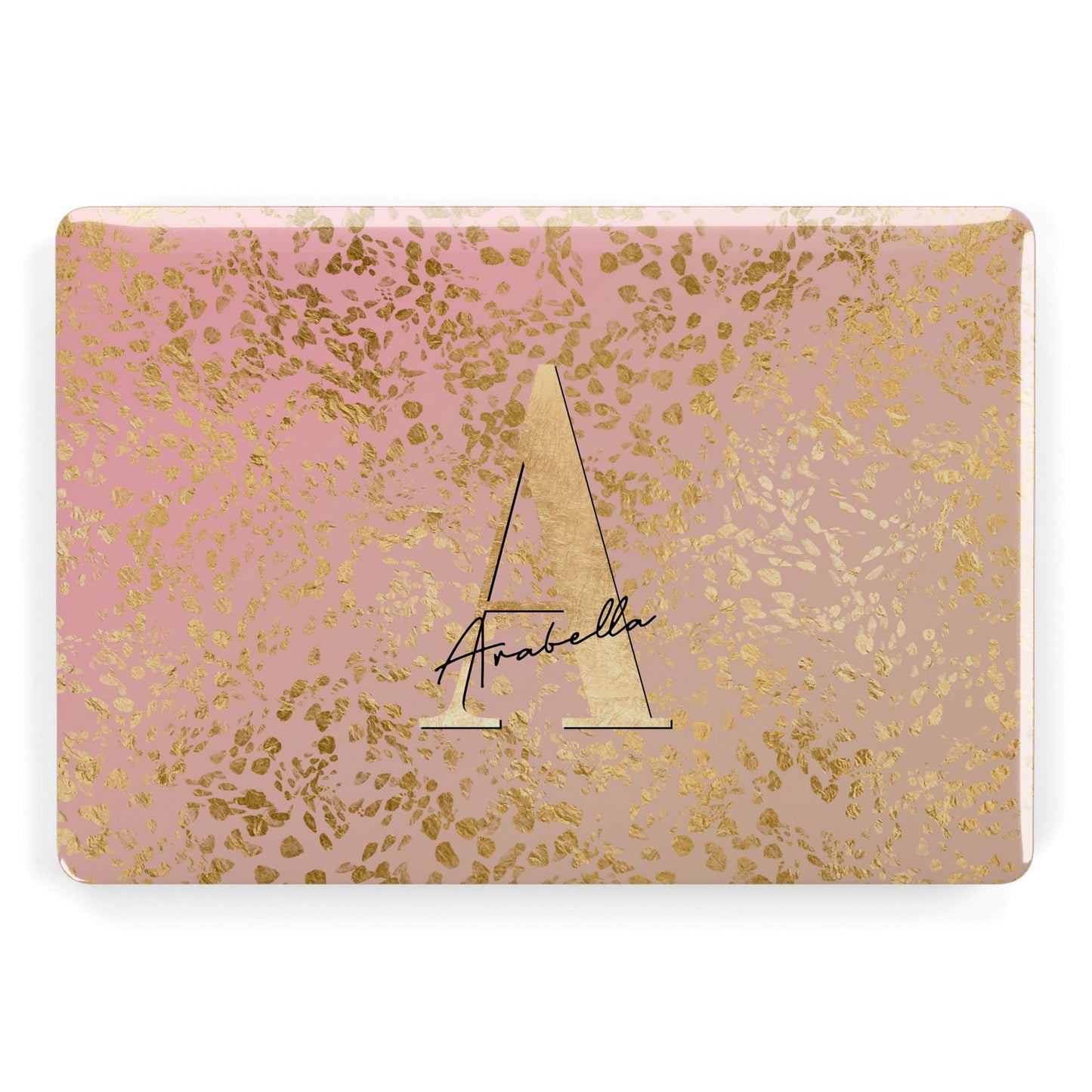 Personalised Pink Gold Cheetah Apple MacBook Case