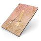 Personalised Pink Gold Cheetah Apple iPad Case on Grey iPad Side View