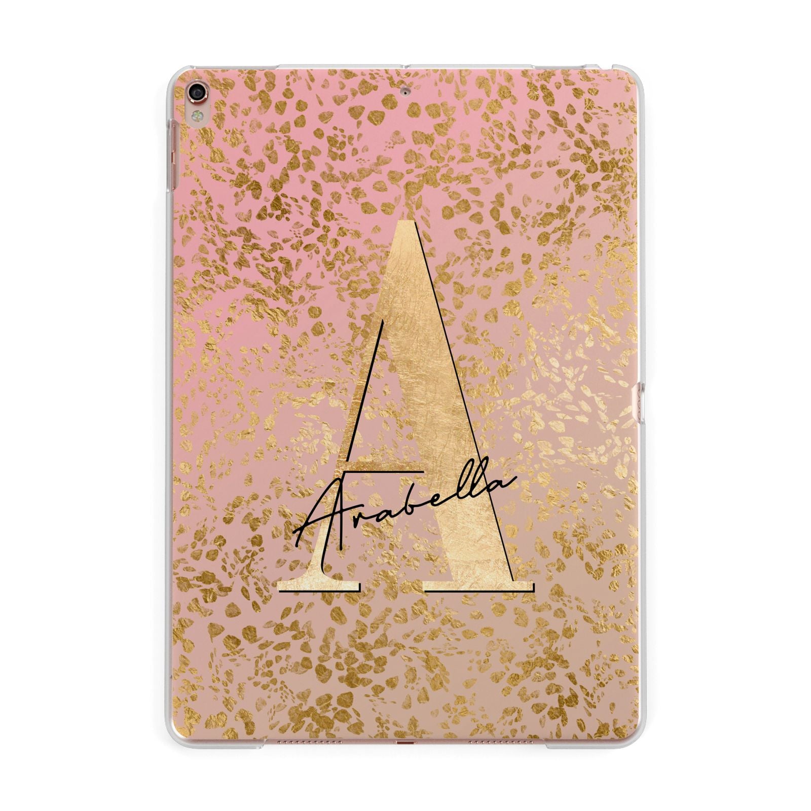 Personalised Pink Gold Cheetah Apple iPad Rose Gold Case