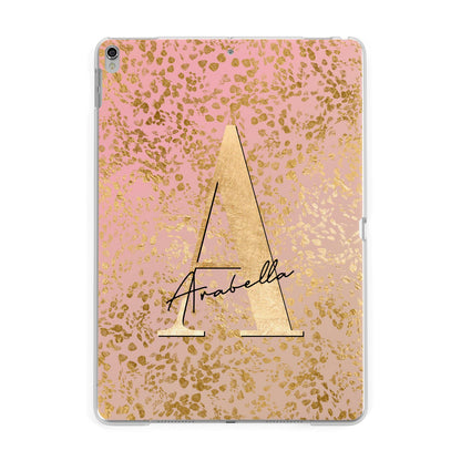 Personalised Pink Gold Cheetah Apple iPad Silver Case