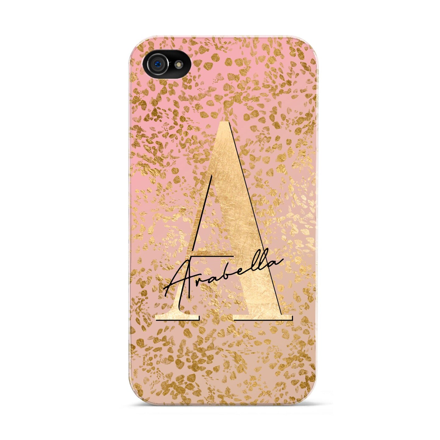Personalised Pink Gold Cheetah Apple iPhone 4s Case