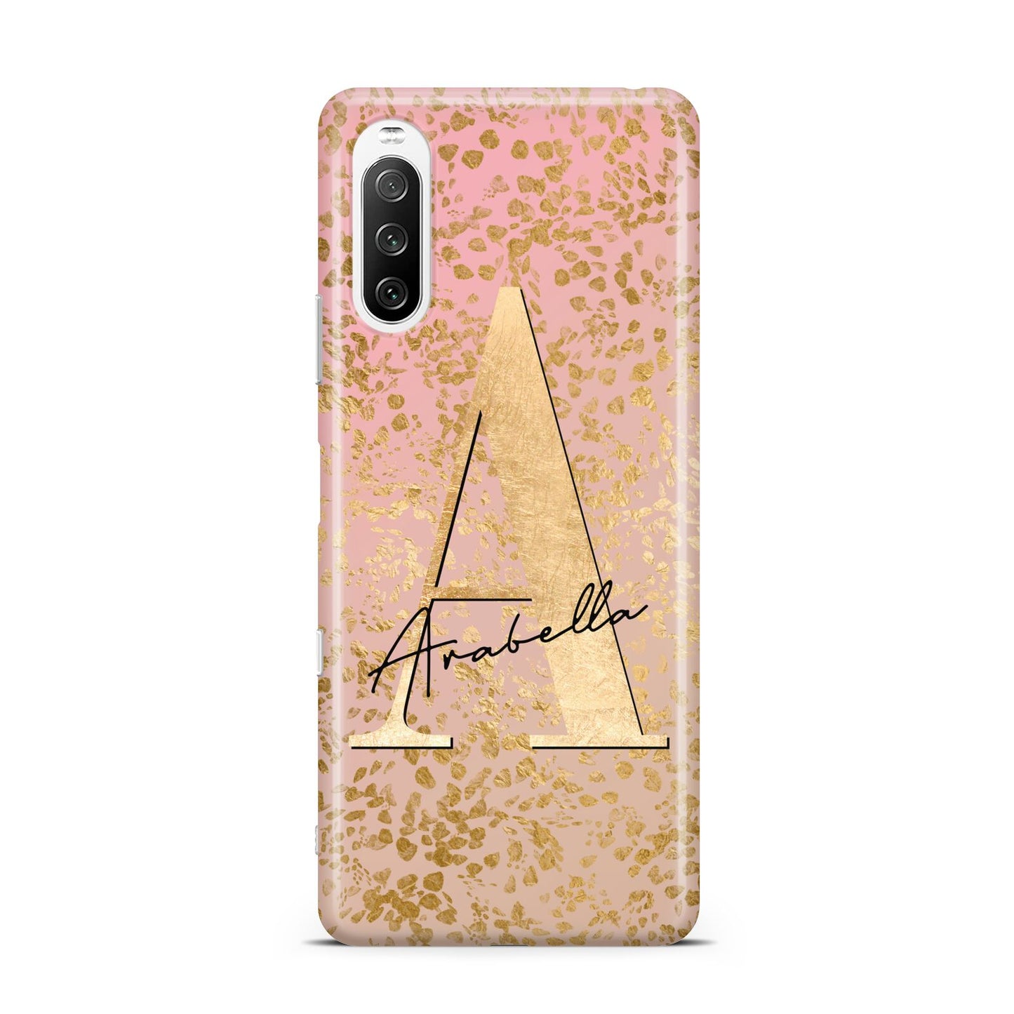Personalised Pink Gold Cheetah Sony Xperia 10 III Case