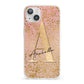 Personalised Pink Gold Cheetah iPhone 13 Clear Bumper Case
