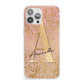 Personalised Pink Gold Cheetah iPhone 13 Pro Max Clear Bumper Case