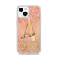 Personalised Pink Gold Cheetah iPhone 14 Clear Tough Case Starlight