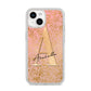 Personalised Pink Gold Cheetah iPhone 14 Glitter Tough Case Starlight