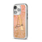 Personalised Pink Gold Cheetah iPhone 14 Pro Clear Tough Case Silver Angled Image