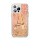 Personalised Pink Gold Cheetah iPhone 14 Pro Max Clear Tough Case Silver