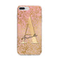 Personalised Pink Gold Cheetah iPhone 7 Plus Bumper Case on Silver iPhone