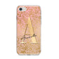 Personalised Pink Gold Cheetah iPhone 8 Bumper Case on Silver iPhone