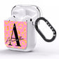 Personalised Pink Gold Leopard Print AirPods Clear Case Side Image