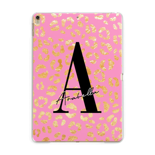 Personalised Pink Gold Leopard Print Apple iPad Gold Case