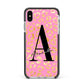 Personalised Pink Gold Leopard Print Apple iPhone Xs Max Impact Case Black Edge on Silver Phone