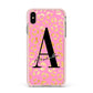 Personalised Pink Gold Leopard Print Apple iPhone Xs Max Impact Case Pink Edge on Gold Phone