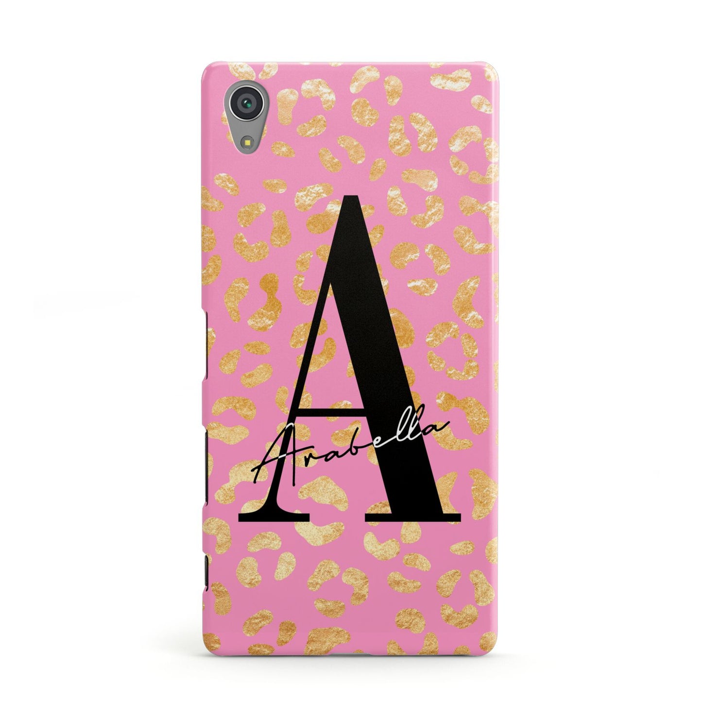 Personalised Pink Gold Leopard Print Sony Xperia Case