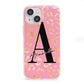 Personalised Pink Gold Leopard Print iPhone 13 Mini Clear Bumper Case