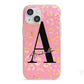 Personalised Pink Gold Leopard Print iPhone 13 Mini TPU Impact Case with Pink Edges