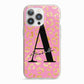 Personalised Pink Gold Leopard Print iPhone 13 Pro TPU Impact Case with Pink Edges