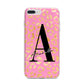 Personalised Pink Gold Leopard Print iPhone 7 Plus Bumper Case on Silver iPhone