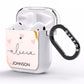 Personalised Pink Gold Marble Names AirPods Clear Case Side Image