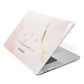 Personalised Pink Gold Marble Names Apple MacBook Case Side View