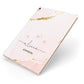 Personalised Pink Gold Marble Names Apple iPad Case on Gold iPad Side View