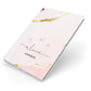 Personalised Pink Gold Marble Names Apple iPad Case on Silver iPad Side View