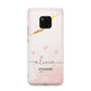Personalised Pink Gold Marble Names Huawei Mate 20 Pro Phone Case