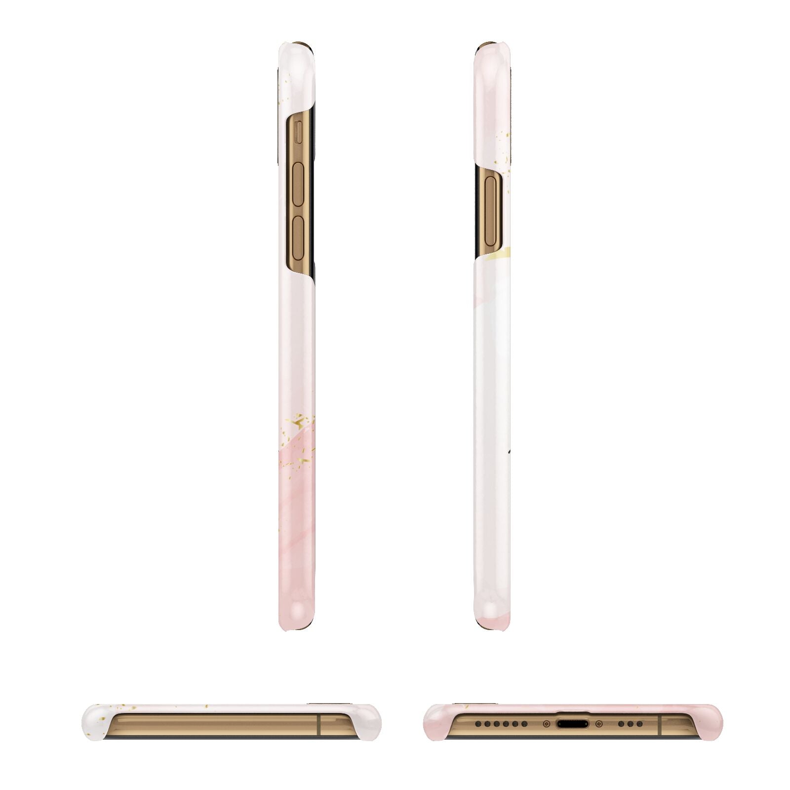 Personalised Pink Gold Marble Names iPhone 11 3D Snap Case Angle Images