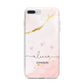 Personalised Pink Gold Marble Names iPhone 7 Plus Bumper Case on Silver iPhone