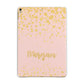 Personalised Pink Gold Splatter With Name Apple iPad Gold Case
